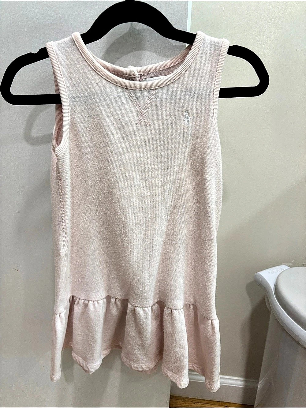 Ralph Lauren Girls Pink Sleeveless Ruffle Dress Size 24M
